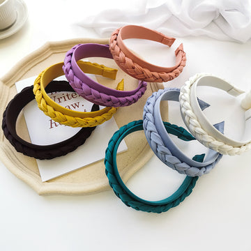 Solid Color Fabric Braided Braid Hair Accessories Headband