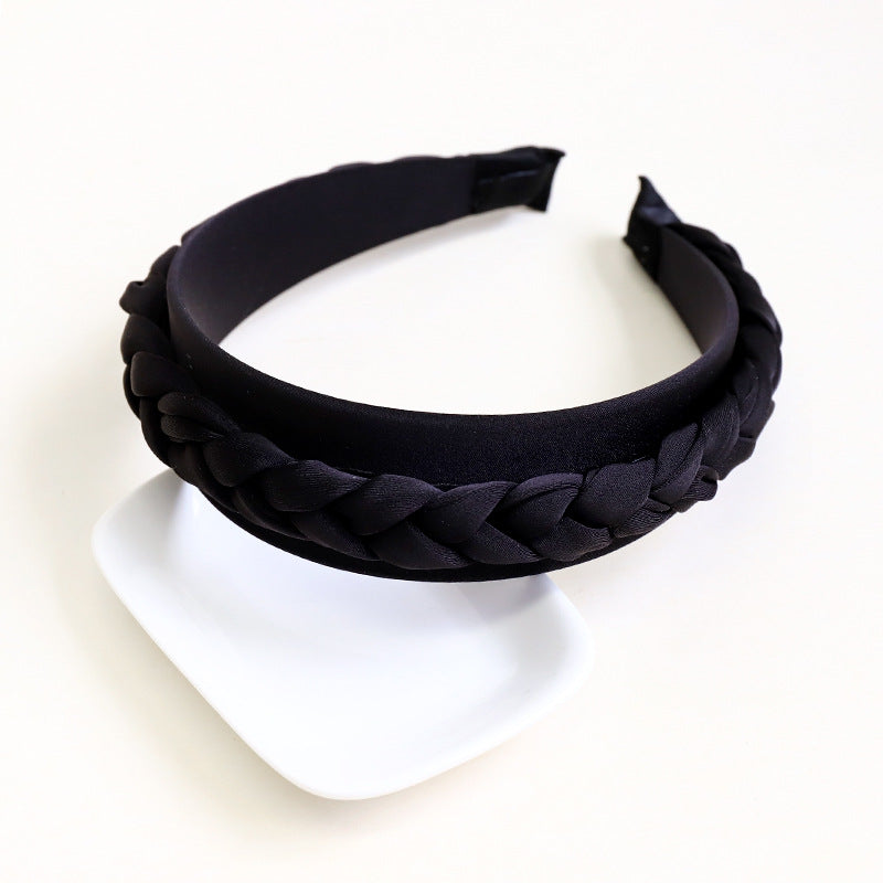 Solid Color Fabric Braided Braid Hair Accessories Headband