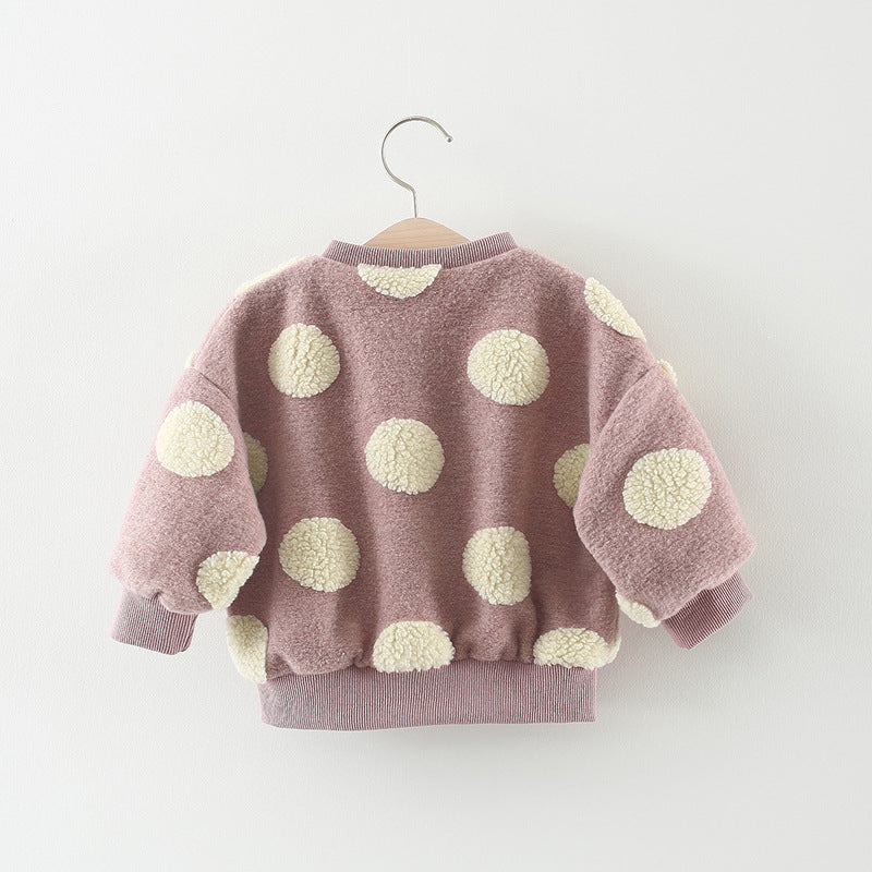 Children's Clothing Girls' Large Polka Dot Coat